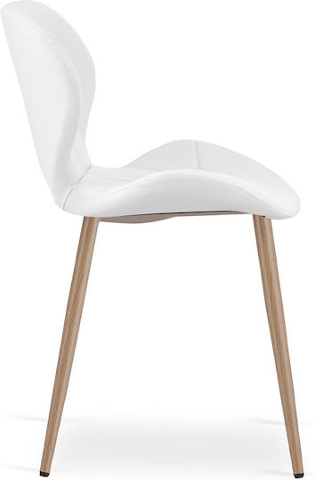 Kitchen Chairs With Artificial Leather Upholstery White 2 Pieces 61x52x41cm