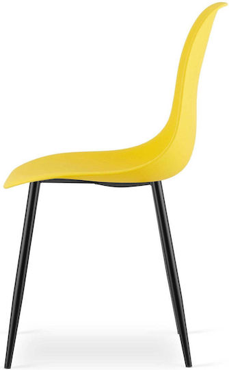Kitchen Chairs Made of Polypropylene Yellow 3 Pieces 61x52x41cm