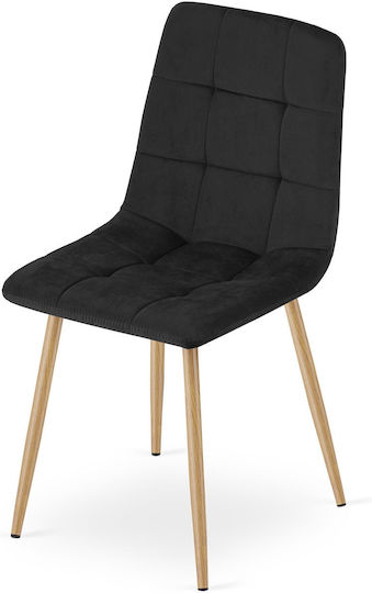 Kitchen Velvet Black Velvet Chairs 3 Pieces 60x56x58cm