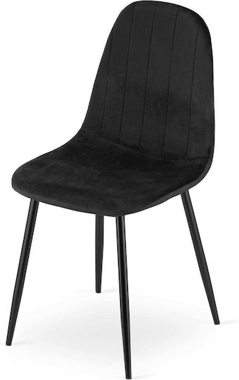 Καρέκλες Κουζίνας Βελούδινες Black 2τμχ 60x50x50εκ.