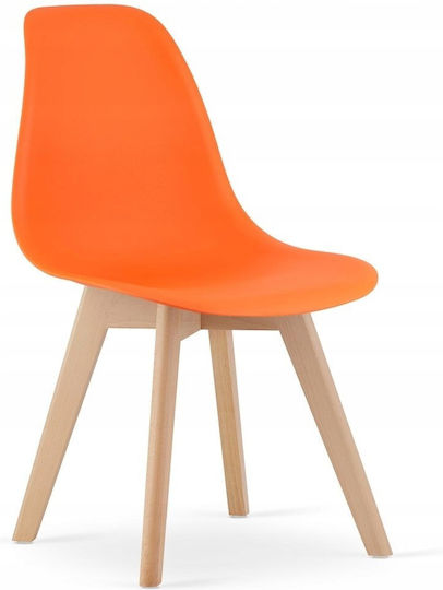 Dining Room Wooden Orange Chairs 2 Pieces