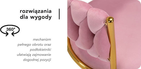 Samt Ess- und Küchenstuhl Rosa Bändchen