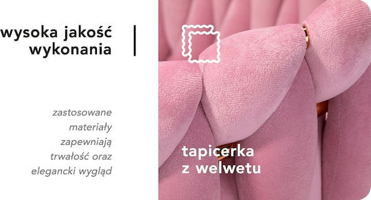 Samt Ess- und Küchenstuhl Rosa Bändchen