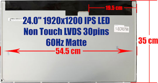 Лаптоп Екран IPS LED Докосване 60Hz 1920x1200 Матов 30 Щифта За Laptop Asus Be24aqlb 1-SCR0798