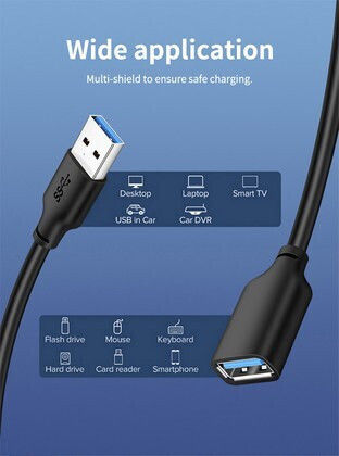 Cabletime USB 3.0 Кабел USB-A Мъжки - USB-A Женски Черен 2m CT-C160-U3-AMAFN