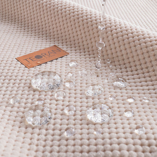 Teoran Калъф За Възглавница Декоративен Водоустойчив Pearl От Кадифе Екрю 45x45см
