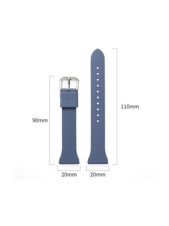 Каишка за часовник от силикон Universal T-buckle 20mm Сив Лавандула Каишка за часовник от силикон Universal T-buckle 20mm Сив Лавандула
