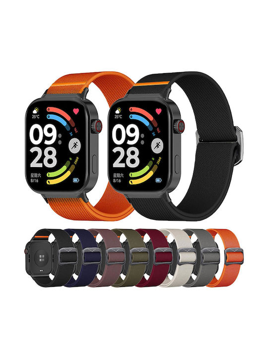 Xiaomi Band 10 Pro Redmi Watch 6 5 Bull Bead Buckle Elastic Nylon Watch Band Red Wine