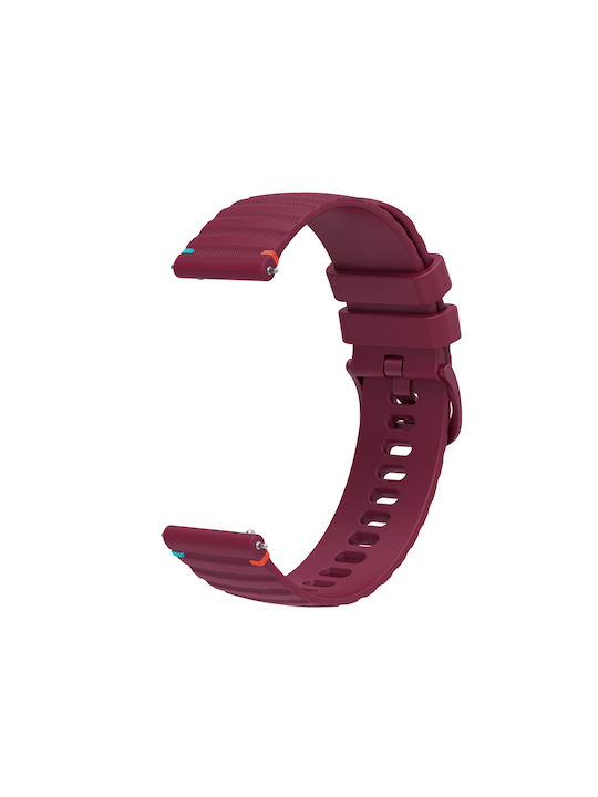 Garmin Venu 3s Silicone Strap Embossed Wave Style 18mm Wine Red