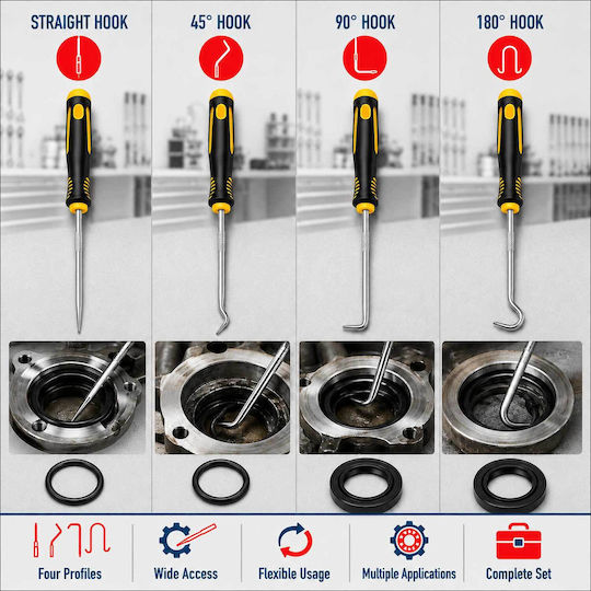 Set Unelte pentru Îndepărtarea Garniturii de Etanșare 4 Buc Gebo Tools