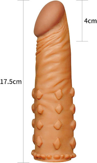 Extensie realistă de penis Lovetoy 18x4.1cm Culoare Maro Culoarea pielii