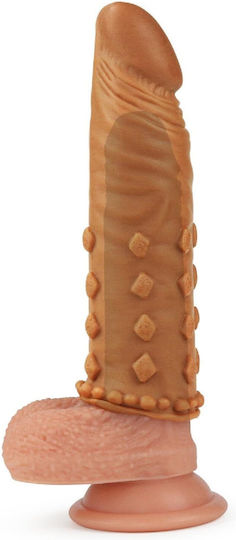 Extensie realistă de penis Lovetoy 18x4.1cm Culoare Maro Culoarea pielii