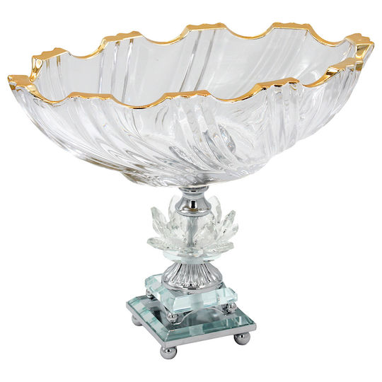 Keskor Keskor Dekorative Schale Glas Silber 30x16x25cm