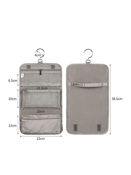 Geantă Organizator Pentru Accesorii De Igienă Și Cosmetice Cu 2 Buzunare Modulare Detasabile Folosibile Independent Prindere Rapidă Și Puternică Velcro Ideală Pentru Călătorii Vacanțe Gri Pristyle