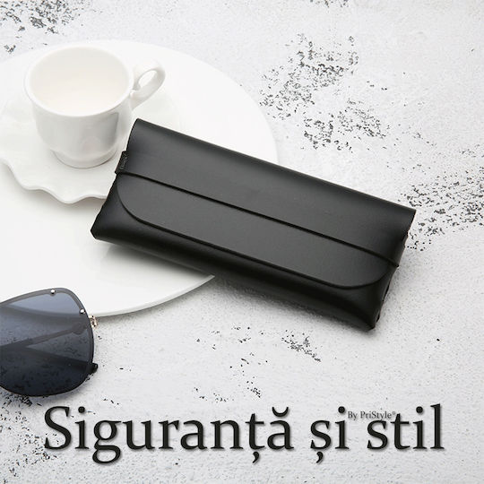 Husă pentru ochelari Moale cu Închidere Magnetică Neagră