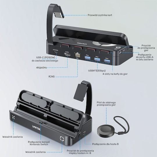 Unitek Ladestation Für Switch / Switch OLED Schwarz G1002G01