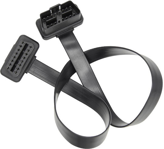 Techstar Cablu Prelungitor Obd2 16 Pin Femelă-Mascul 60 Cm Panglică Plat J1962 Tip A 12v Pass-through Direct 1:1