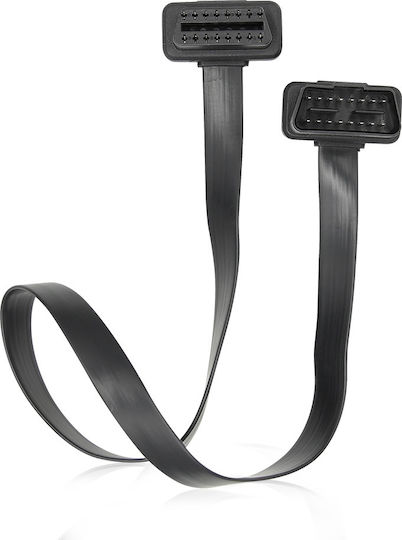 Techstar Cablu Prelungitor Obd2 16 Pin Femelă-Mascul 60 Cm Panglică Plat J1962 Tip A 12v Pass-through Direct 1:1