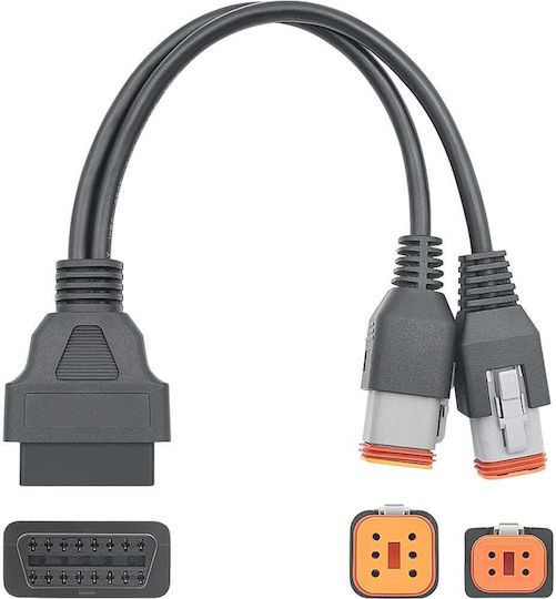 Techstar Obd2 Adapter Cable Harley-davidson 4 Pin + 6 Pin Y Splitter
