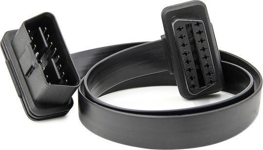 Techstar Cablu Prelungitor Obd2 16 Pin Femelă-Mascul 60 Cm Panglică Plat J1962 Tip A 12v Pass-through Direct 1:1