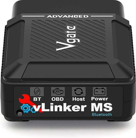Vgate Vlinker Ms Bluetooth Obd2 – Professional Car Diagnostic Adapter Compatible Ios Android Windows Supports Forscan Bimmercode Ecu Programming