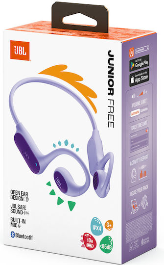 JBL Junior Free Open Ear Bluetooth Handsfree Ακουστικά με Αντοχή στον Ιδρώτα Μωβ