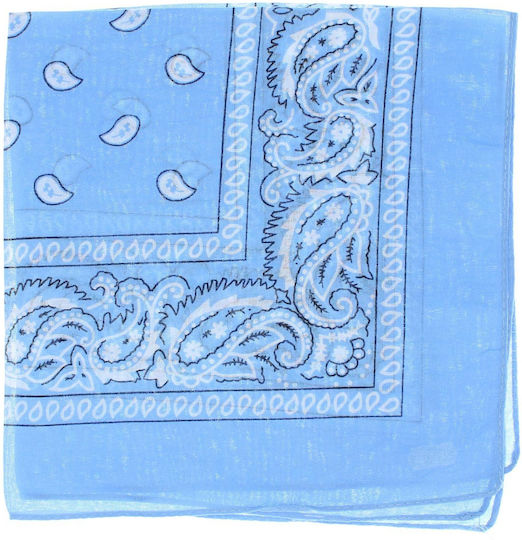 Bandana Din Bumbac Cu Model Mandala ButicCochet 55x55 Cm Albastră Es3045