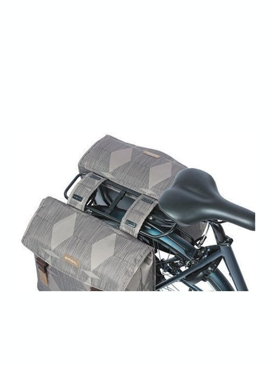 Basil Double Bicycle Rack Bag Brown