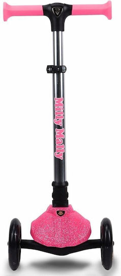 Milly Mally Kids Foldable Jelly 3-Wheel Scooter with LED Lighting for 3+ Years Pink