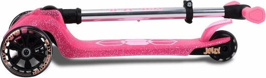Milly Mally Kids Foldable Jelly 3-Wheel Scooter with LED Lighting for 3+ Years Pink