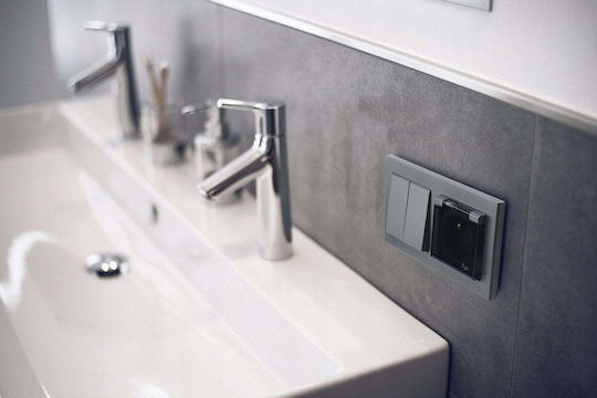 Ospel Sonata Single Flush-Mounted Power Socket with Transparent Lid