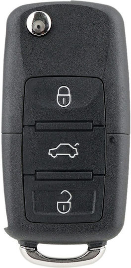 Carcasă Telecomandă Auto 3 Butoane Cu Lamă Inclusă Compatibil Volkswagen Skoda Seat