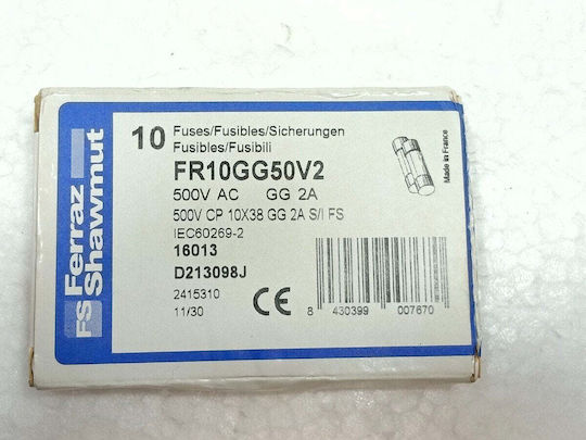 Mersen Sicherung Zylindrisch Keramik 2A D213098 10 Stück