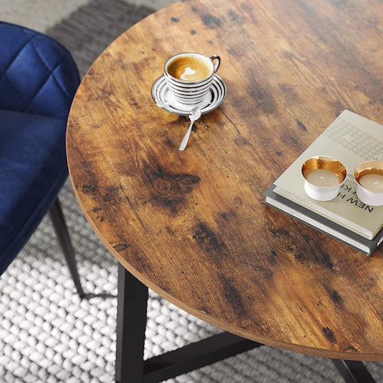 Loft Round Metal Rustic Brown Table 80x80x75cm