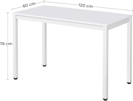 Tessa Kitchen Table Metal White 120x60x76cm