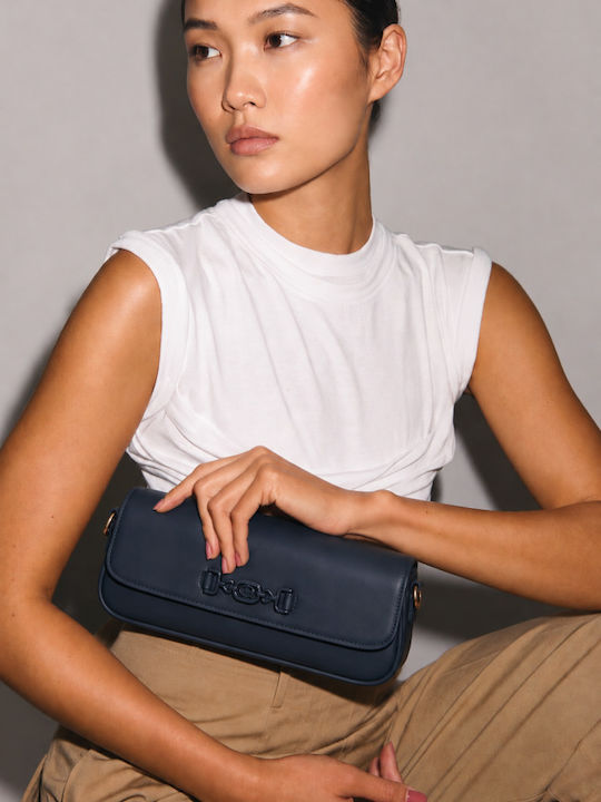 Fabric Women's Shoulder Bag Navy Blue