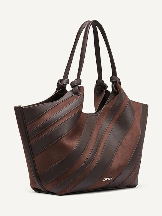 DKNY Paula Дамска чанта за рамо Велур Кафява DKNY Paula Дамска чанта за рамо Велур Кафява