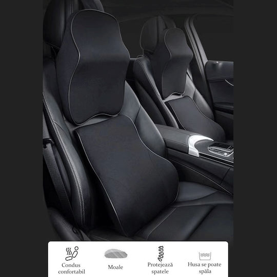 Premium Comfort Car Cushions Lumbar Cervical Support Compatible All Cars Removable Cover