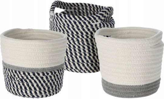 Home&Styling Collection Καλάθι Αποθήκευσης Υφασμάτινο Λευκό 13x13cm