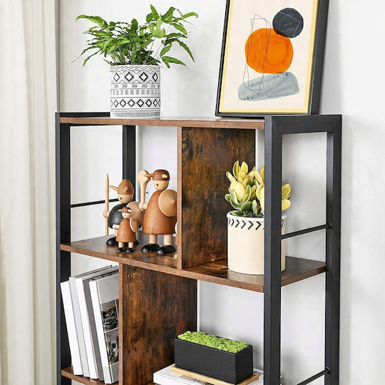 Bücherregal Schwarz Kaffee 74x30x154,5cm