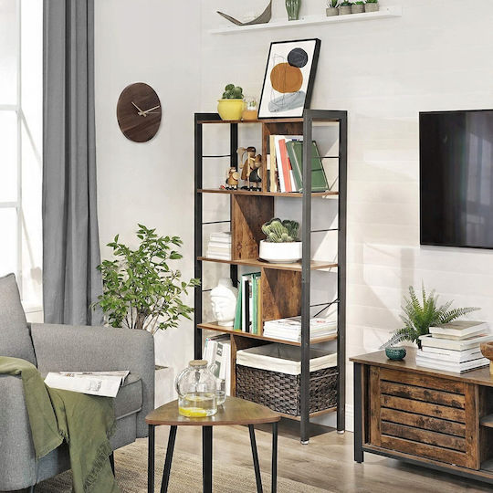Bücherregal Schwarz Kaffee 74x30x154,5cm