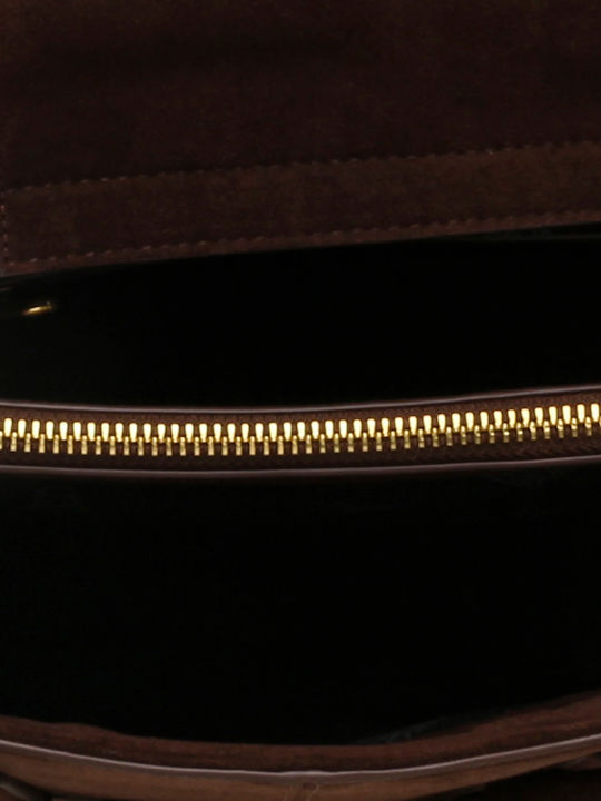 Leather Women's Shopper Bag Suede Brown