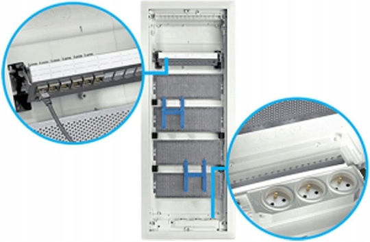 Hager Wall Mounted Electrical Panel, 4 Rows, 12 Elements W640xH305xD96.5mm