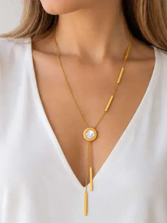 Bode Double Necklace Made of Black Gold Plated Steel Bode Double Necklace Made of Black Gold Plated Steel
