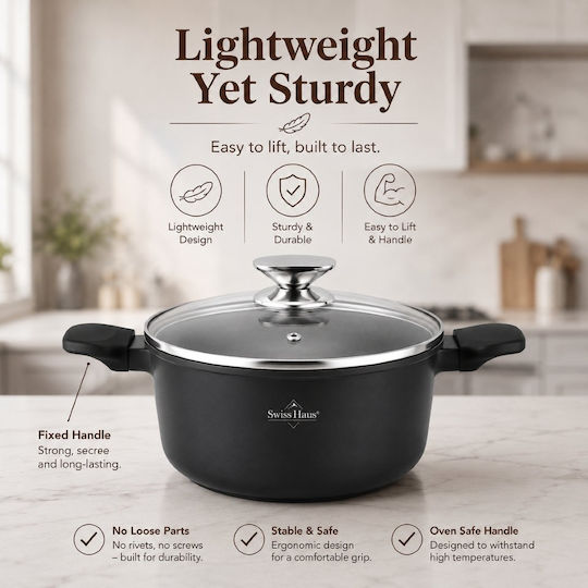 Swiss Haus Shallow Steamer Pot 4lt / 24cm