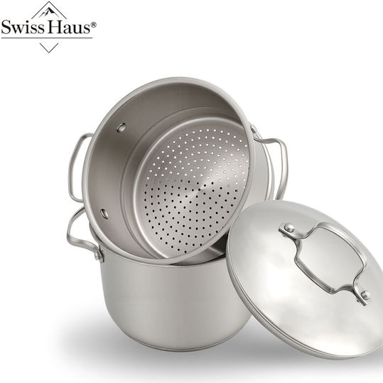 Swiss Haus Stainless Steel Shallow Steamer Pot 6lt / 20cm