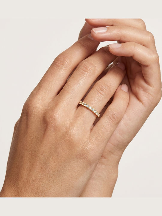 Women's Half Eternity Band Ring with Diamond in 18K Gold