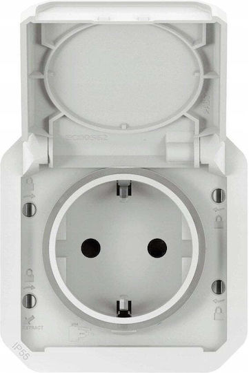 Legrand Plexo Single External Power Socket with Automatic Terminals White
