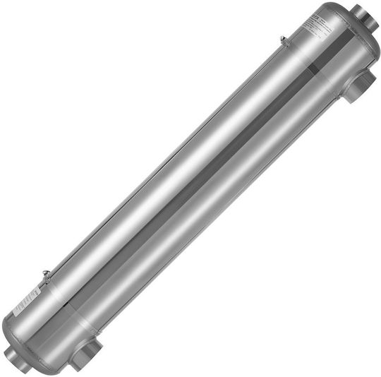 Pool Heat Exchanger Vevor 360k Btu Pool Heater Heat Exchanger 316 Stainless Steel Construction 316 Liters Water Transfer Heating System High Efficiency Spa Hot Tub Indoor Outdoor Silver