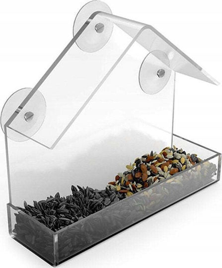 Garden&fun Transparent Acrylic Bird Feeder Window 14.8x6.7x15.5cm Suction Cups